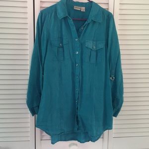 Chico’s turquoise linen tunic